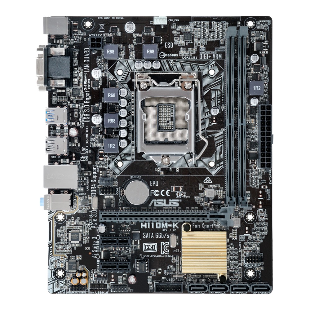 Bo Mạch Chủ ASUS H110M-K DDR4 (LGA1151/M-ATX/2 Khe RAM)