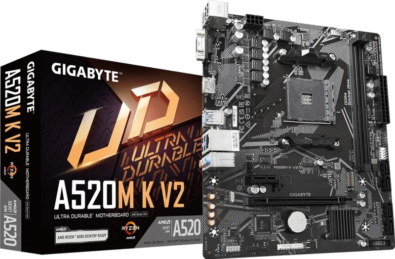 Bo Mạch Chủ GIGABYTE A520M-K V2 DDR4 (AM4/M-ATX/2 Khe RAM)