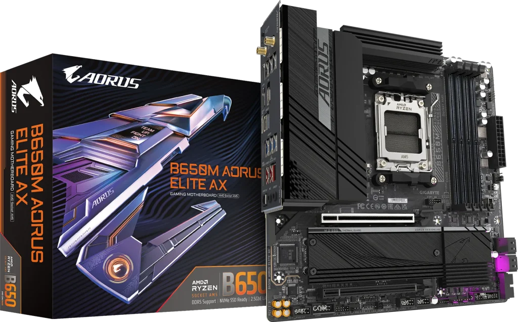 Bo Mạch Chủ Gigabyte B650M AORUS ELITE AX DDR5 (AM5 - M-ATX - 4 Khe RAM - Wifi+Bluetooth) trivietpc.vn