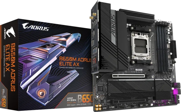 Bo Mạch Chủ Gigabyte B650M AORUS ELITE AX DDR5 (AM5 - M-ATX - 4 Khe RAM - Wifi+Bluetooth) trivietpc.vn