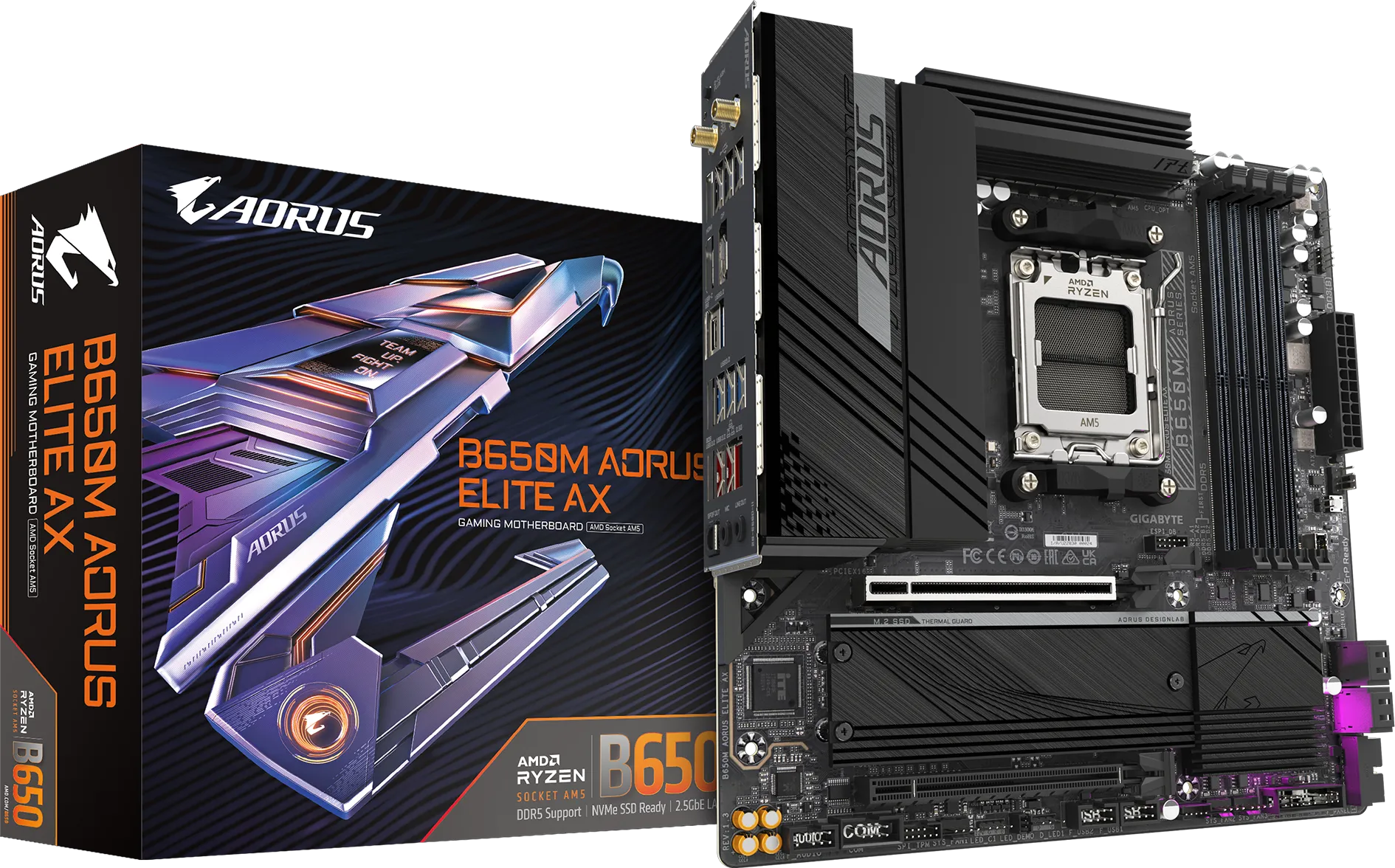 Bo Mạch Chủ Gigabyte B650M AORUS ELITE AX DDR5 (AM5 - M-ATX - 4 Khe RAM - Wifi+Bluetooth) trivietpc.vn