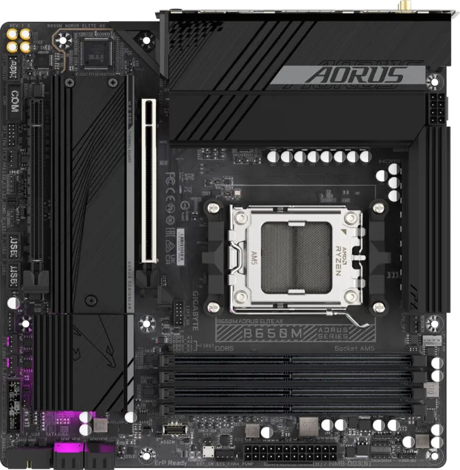 Bo Mạch Chủ Gigabyte B650M AORUS ELITE AX DDR5 (AM5 - M-ATX - 4 Khe RAM - Wifi+Bluetooth) trivietpc.vn