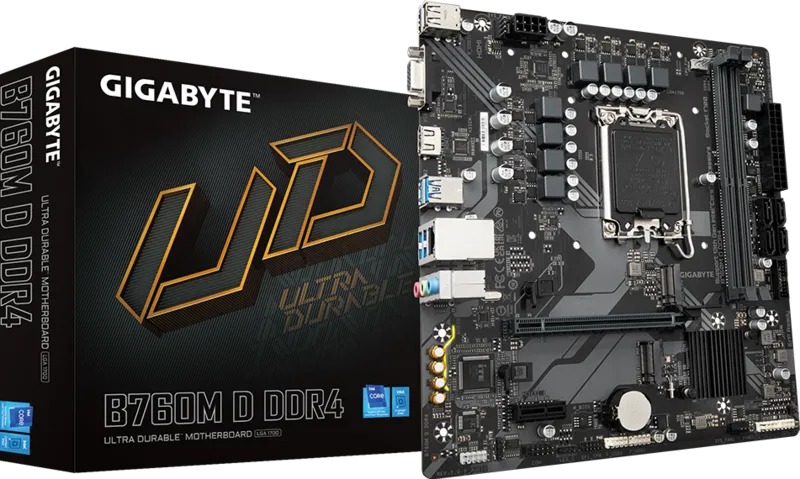 Bo Mạch Chủ GIGABYTE B760M D DDR4 (LGA1700/M-ATX/2 Khe RAM)