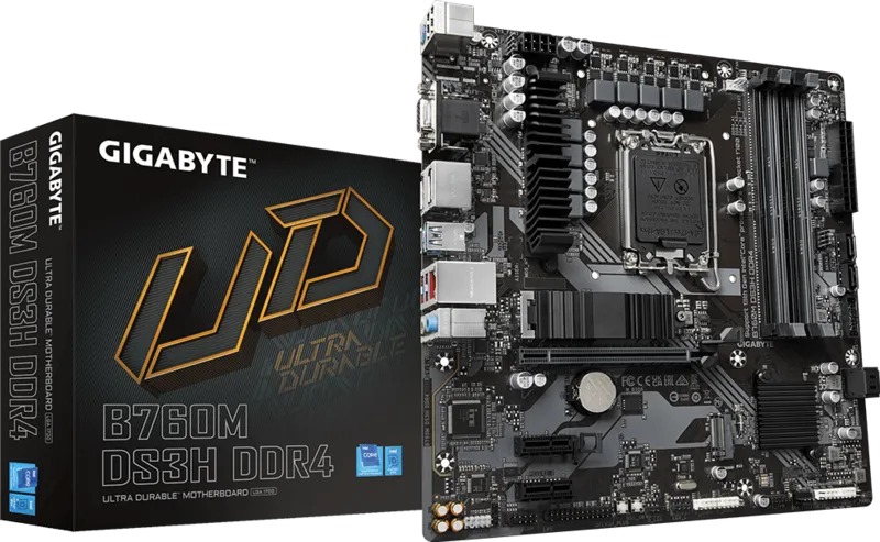 Bo Mạch Chủ GIGABYTE B760M DS3H DDR4 (LGA1700/M-ATX/4 Khe RAM)