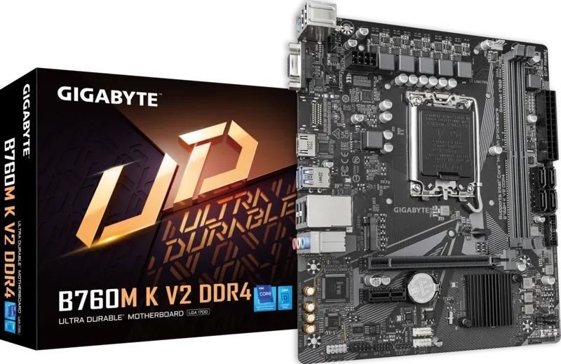 Bo Mạch Chủ GIGABYTE B760M K V2 DDR4 (LGA1700/M-ATX/2 Khe RAM)