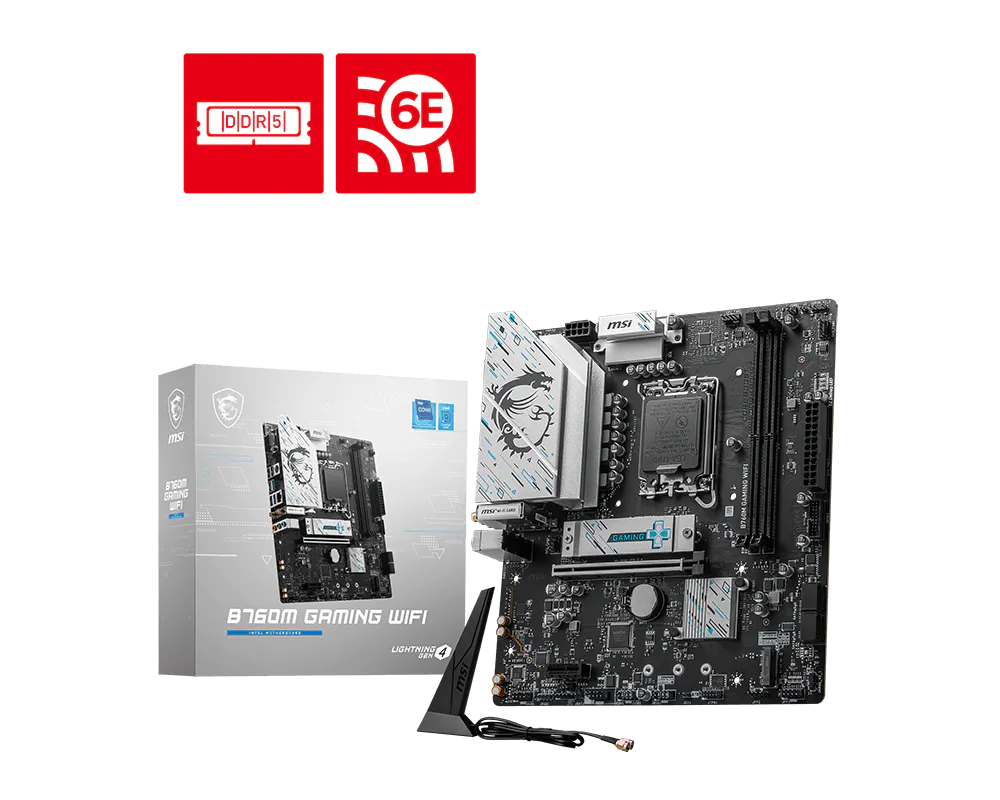 Bo Mạch Chủ MSI B760M GAMING WIFI DDR5 (LGA1700/M-ATX/2 Khe RAM/Wifi)