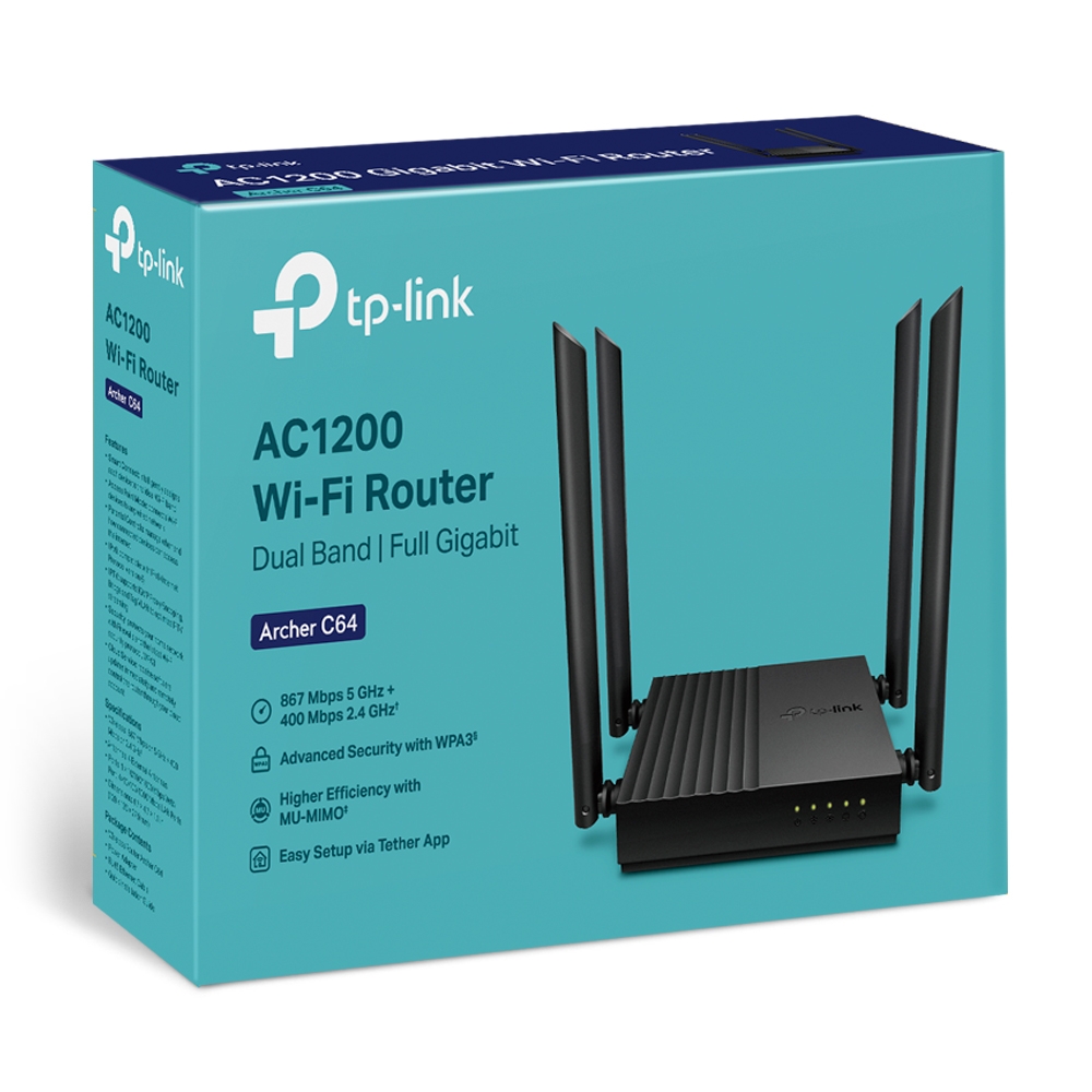 Bộ phát wifi TP-Link Archer C64 Router WiFi AC1200