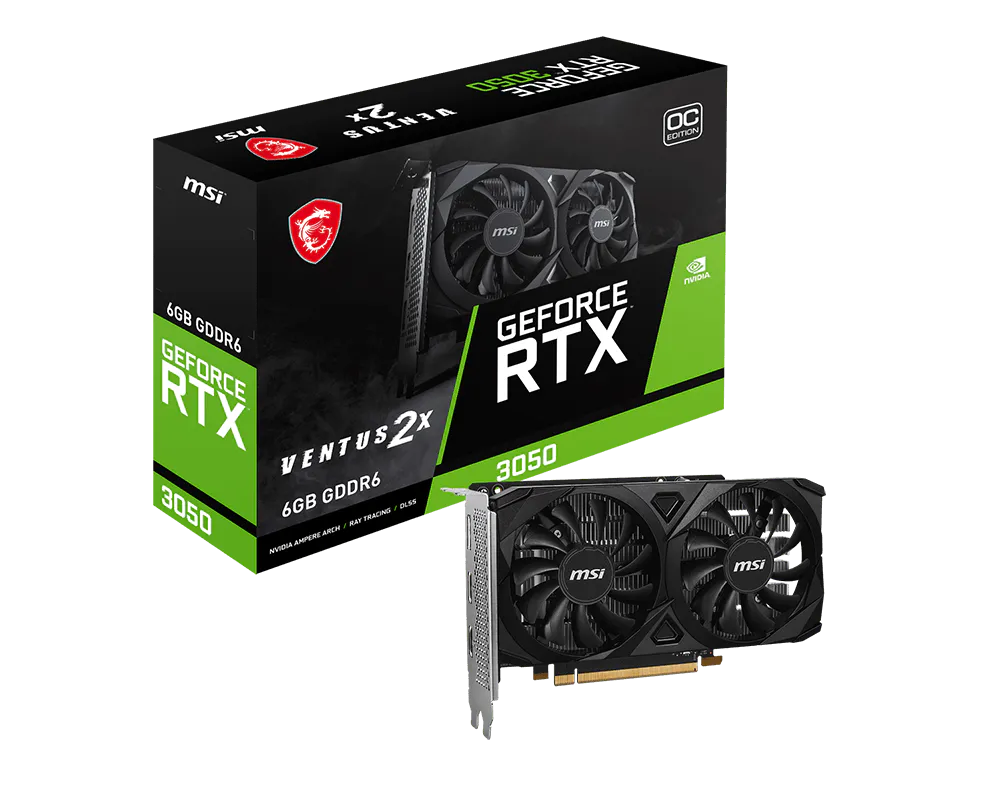 Card Đồ Hoạ MSI GeForce RTX3050 VENTUS 2X E 6G OC