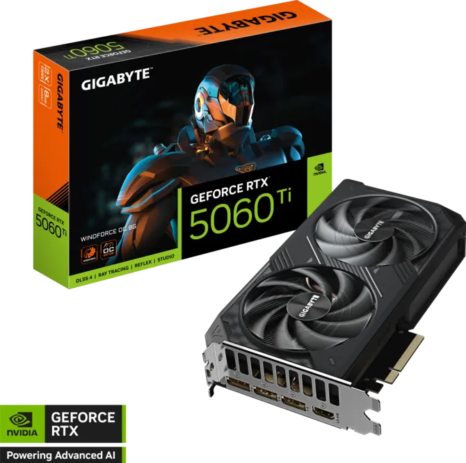 Card Đồ Hoạ GIGABYTE RTX 5060 Ti Windforce OC 8GB GDDR7 (N506TWF2OC-8GD)