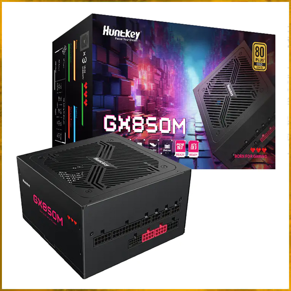 Nguồn Máy Tính Huntkey GX850M - 80-Plus Gold 850W (80 Plus Gold/Full-Modular/Black)