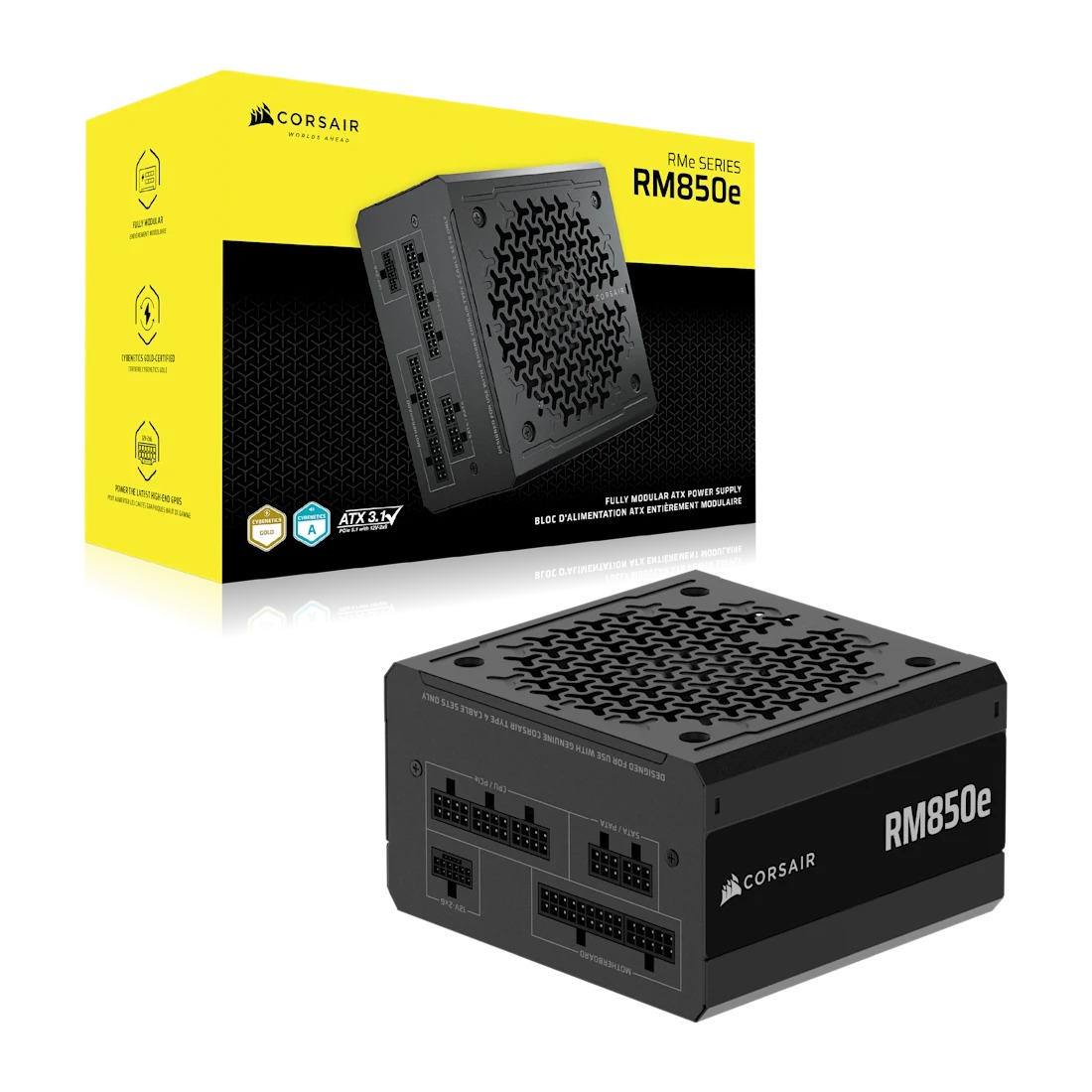 Nguồn Máy Tính Corsair RM850e (Cybenetics Gold/Full-Modular/ATX 3.1 PCIe 5.1/Black) - CP-9020296-NA 850W 100-240V (Cybenetics Gold/Full-Modular/ATX 3.1 PCIe 5.1/Black) - CP-9020296-NA