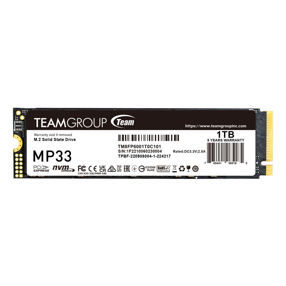 Ổ Cứng SSD TeamGroup MP33 1TB M2 2280 PCI-E Gen3x4 (TM8FP6001T0C101)