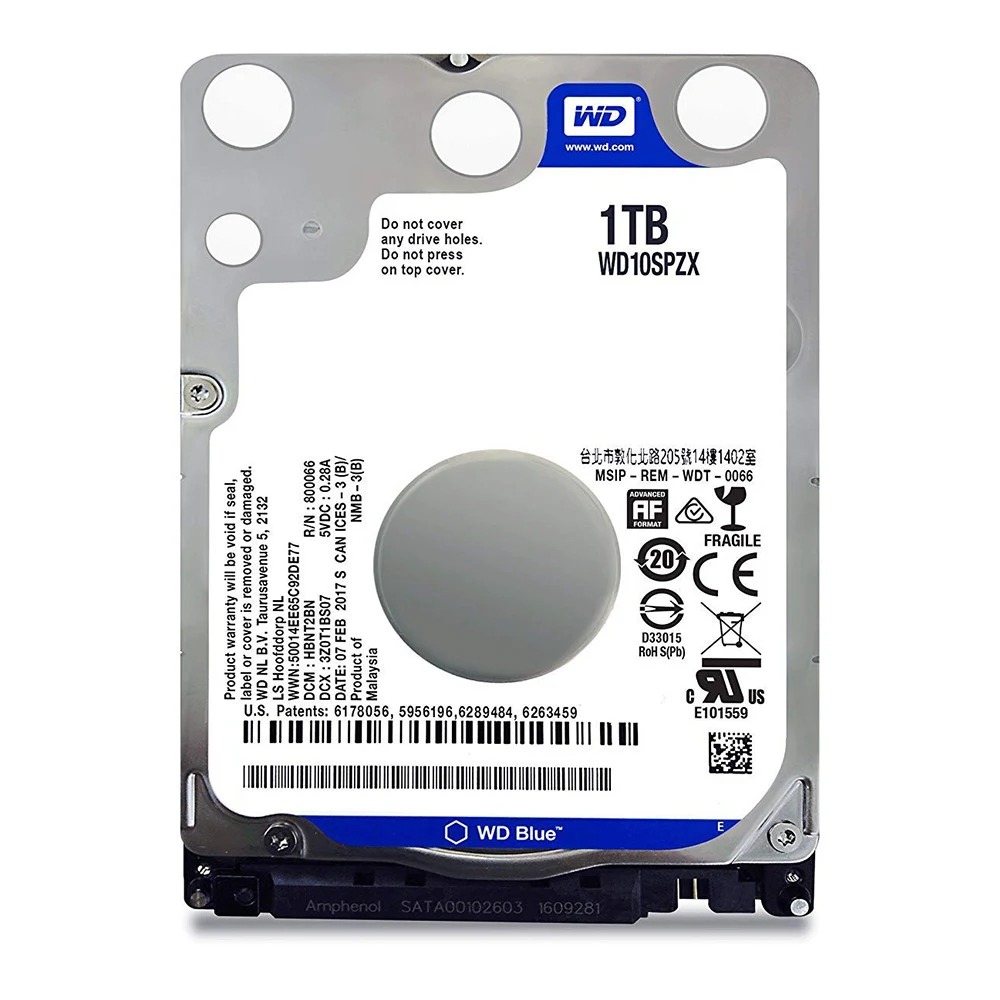 Ổ Cứng Laptop HDD Western Digital Blue 1TB 2.5 inch SATA3 128MB Cache 5400RPM - WD10SPZX