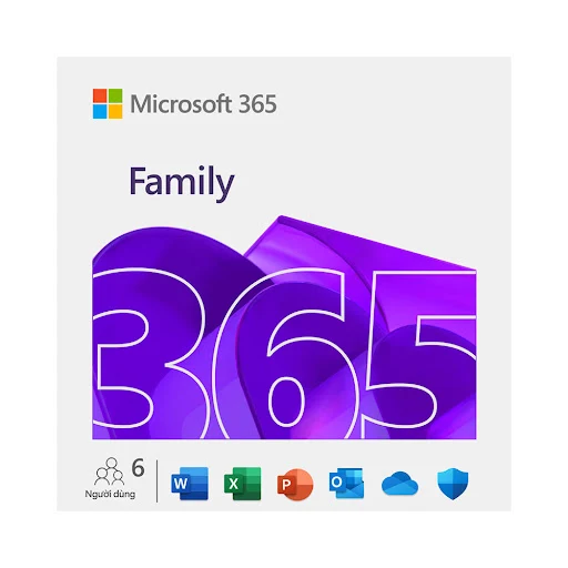 Phần Mềm Office Microsoft 365 Family EP2-36878 (6 người - 5 thiết bị/người - 12 tháng)