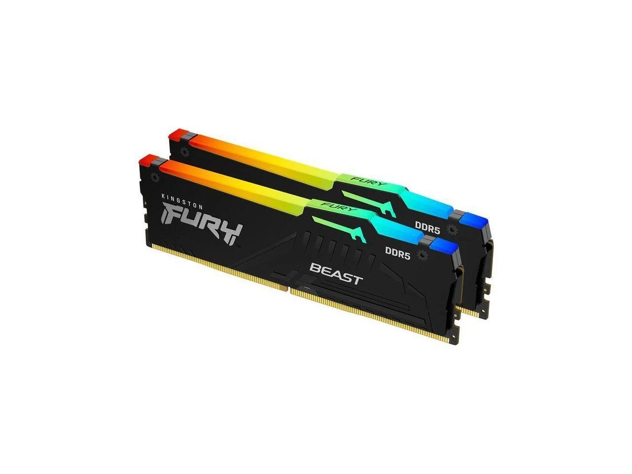 RAM Desktop Kingston Fury Beast RGB 16GB (2x8GB) DDR5 5600Mhz RGB (KF556C40BBAK2-16)