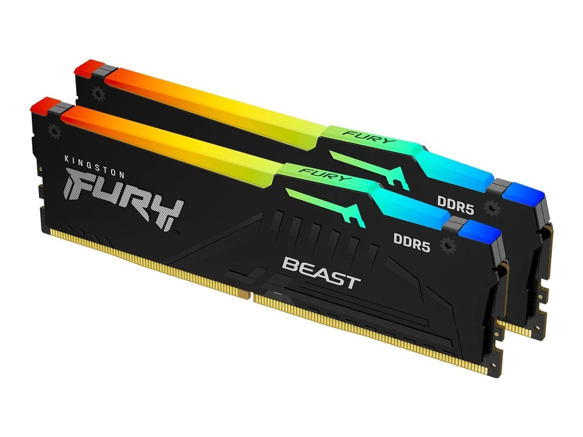 RAM Desktop Kingston Fury Beast RGB 64GB (2x32GB) DDR5 6000Mhz RGB (KF560C36BBE2AK2-64)