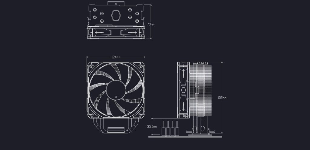 Tản Nhiệt Khí Cooler Master Hyper 212 Spectrum V3 - trivietpc.vn - Trí Việt Computer 279 phố Vọng