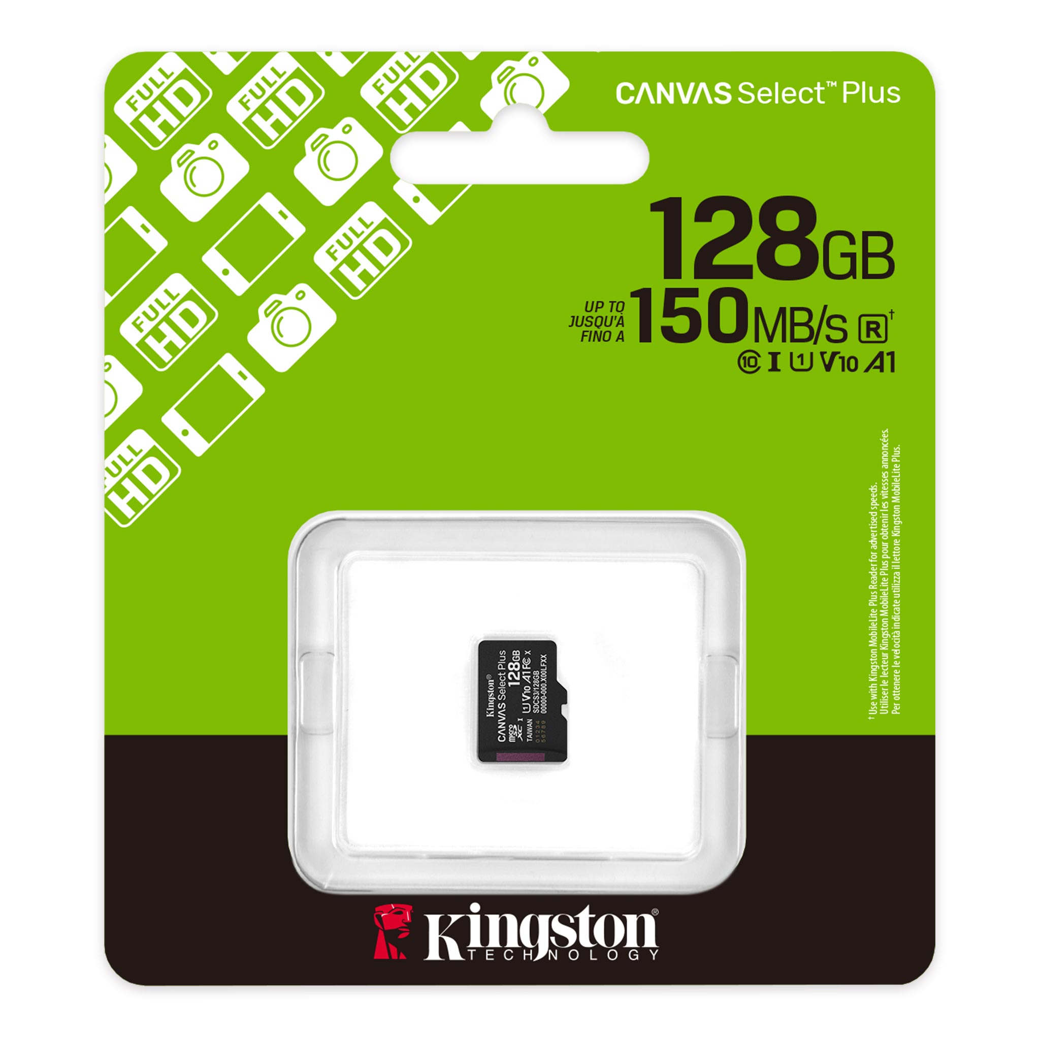 Thẻ Nhớ Kingston 128G microSD Select Plus Gen3 150R (Không kèmAdapter/SDCS 3/128GBSP)