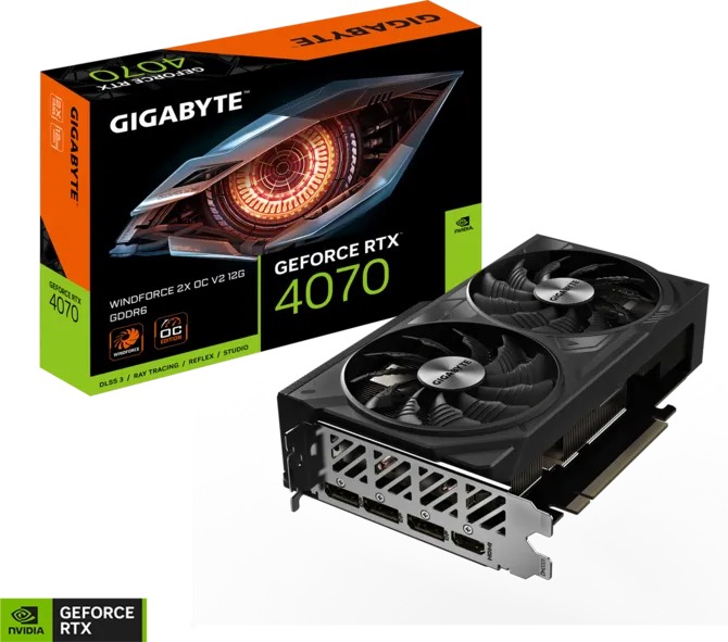 Card Đồ Hoạ GIGABYTE RTX 4070 WINDFORCE 2X OC V2 12GB (N4070WF2OCV2-12GD)
