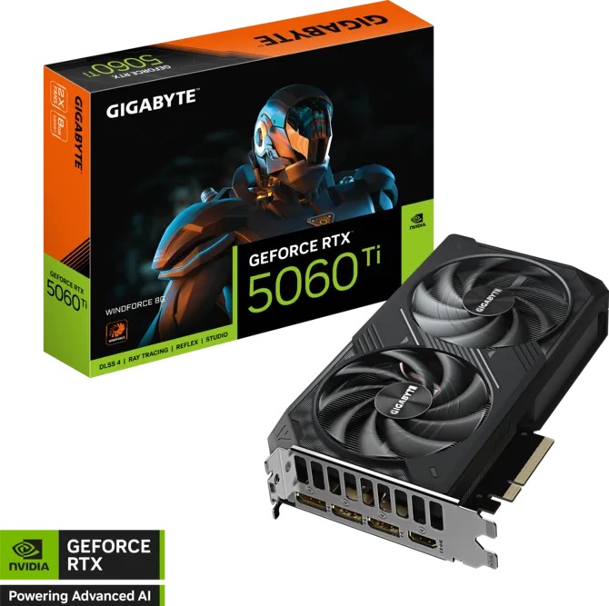 Card Đồ Hoạ GIGABYTE RTX 5060 Ti Windforce 8GB GDDR7 (N506TWF2-8GD)