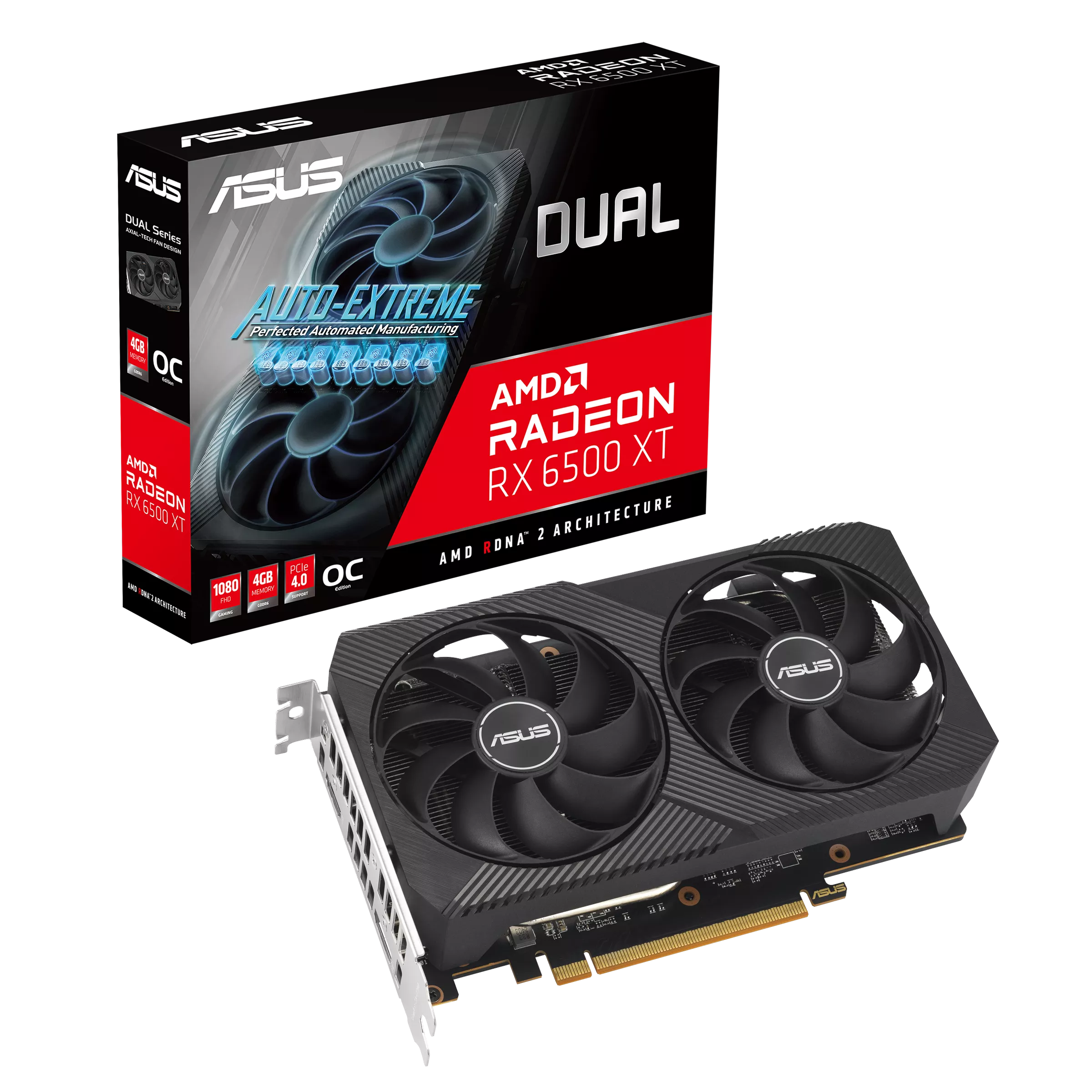 Card Đồ Hoạ ASUS Dual Radeon RX 6500 XT V2 4GB GDDR6 OC Edition (Dual-RX6500XT-04G-V2)