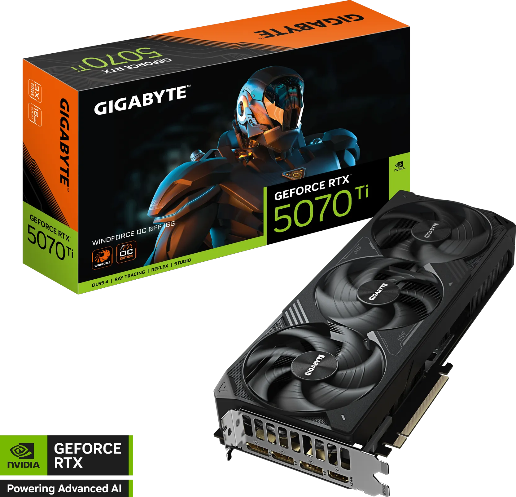 Card Đồ Hoạ GIGABYTE GeForce RTX 5070 Ti WINDFORCE OC SFF 16G (GV-N507TWF3OC-16GD) trivietpc.vn