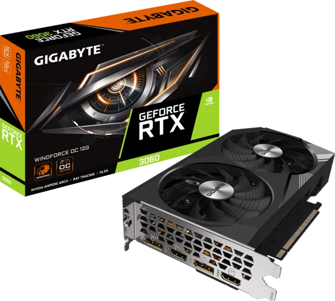 Card Đồ Hoạ Gigabyte GeForce RTX 3060 WINDFORCE OC 12GB (N3060WF2OC-12GD) trivietpc.vn