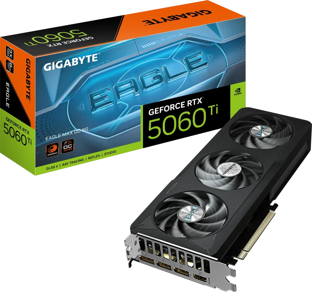 Card Đồ Hoạ Gigabyte Geforce RTX 5060 Ti Eagle MAX OC 8GB GDDR7 (GV-N506TEAGLEMAX OC-8GD) - trivietpc.vn