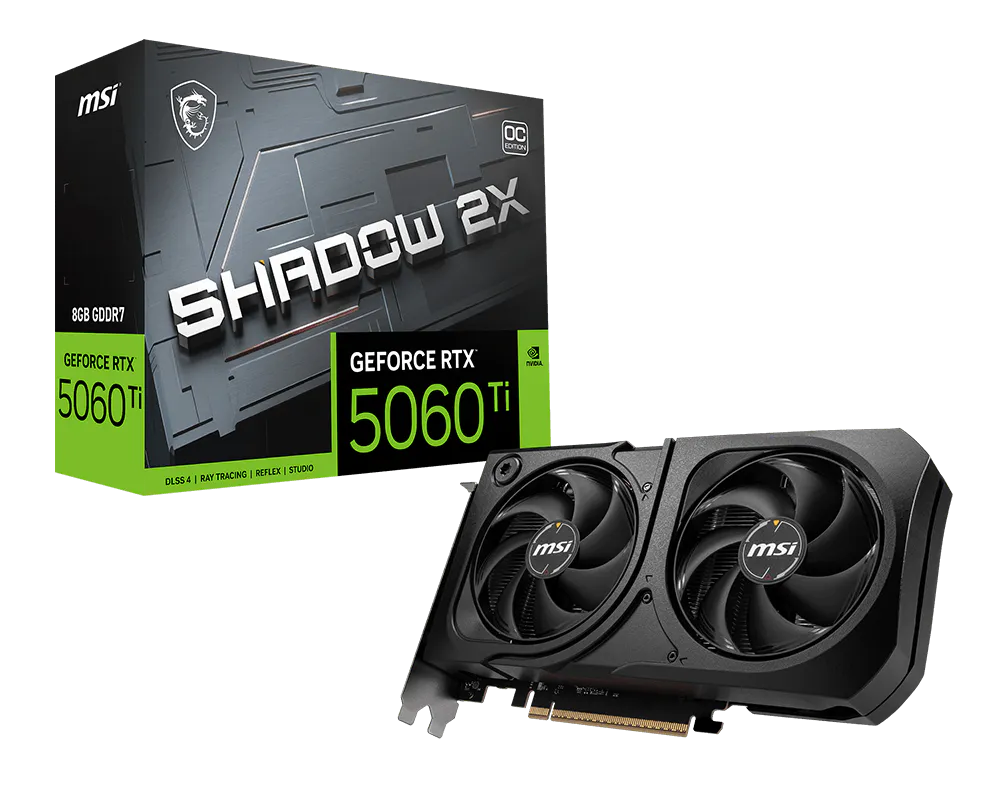 Card Đồ Hoạ MSI GeForce RTX 5060 Ti 8G SHADOW 2X OC PLUS trivietpc.vn