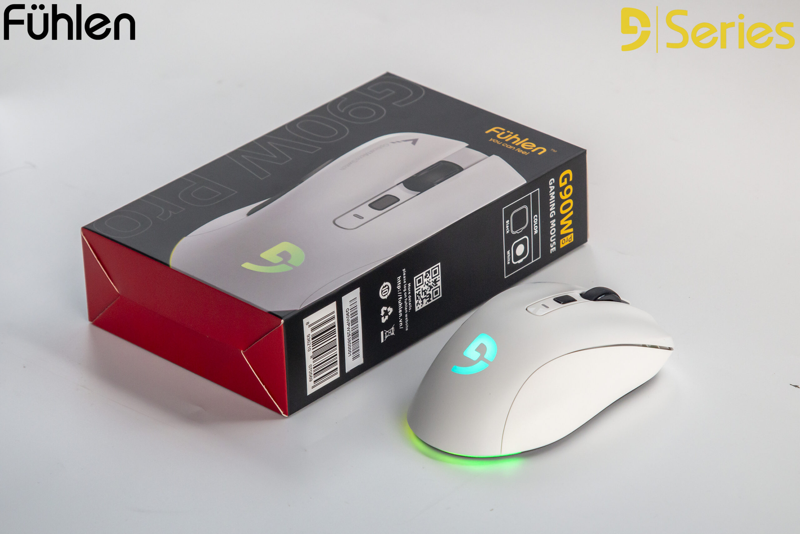 Chuột Gaming Fuhlen G90W Pro Wireless (PAW3311/12000DPI/1000Hz/Optical Switch/69g/Trắng)