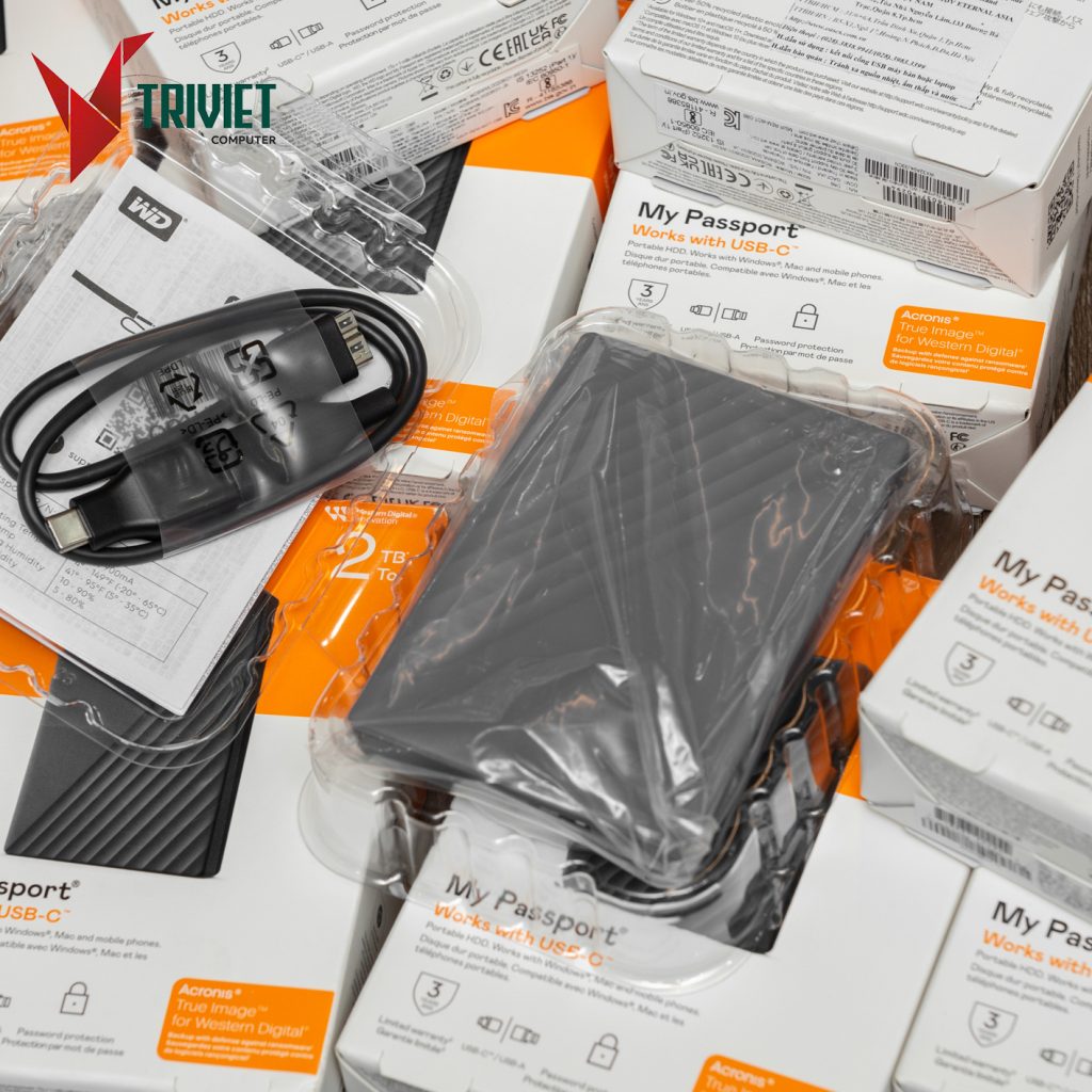 Ổ Cứng Di Động HDD WD My Pasport 2TB Silicon Grey (WDBWML0020BGY-WESN) trivietpc.vn