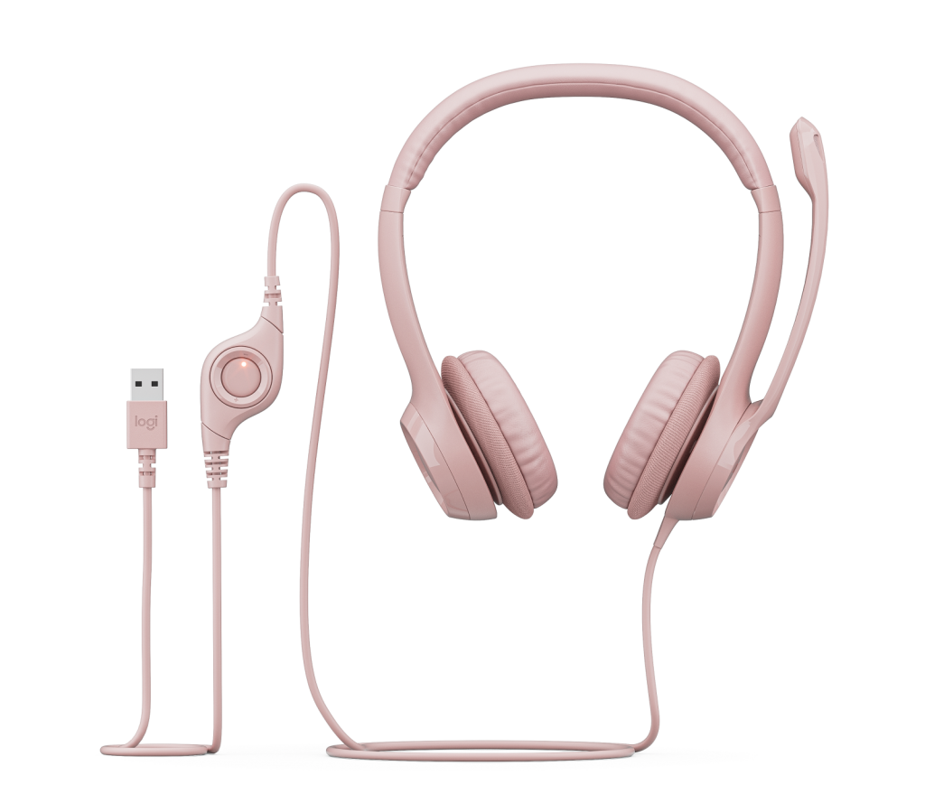 Tai Nghe Logitech H390 (USB-A-Mic Lọc Ồn-Màu Hồng) trivietpc.vn