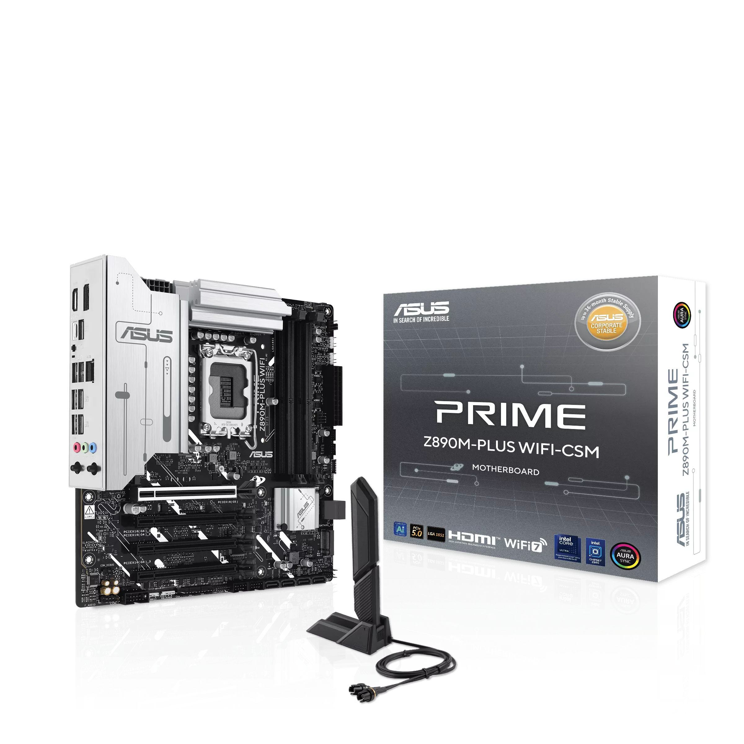 Bo Mạch Chủ ASUS Prime Z890M Plus WiFi CSM DDR5 (LGA1851/M-ATX/4 Khe RAM/WiFi 7)